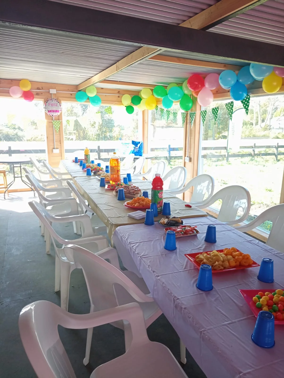 Niños y adultos disfrutando las actividades y personajes en Club Bahía Sports